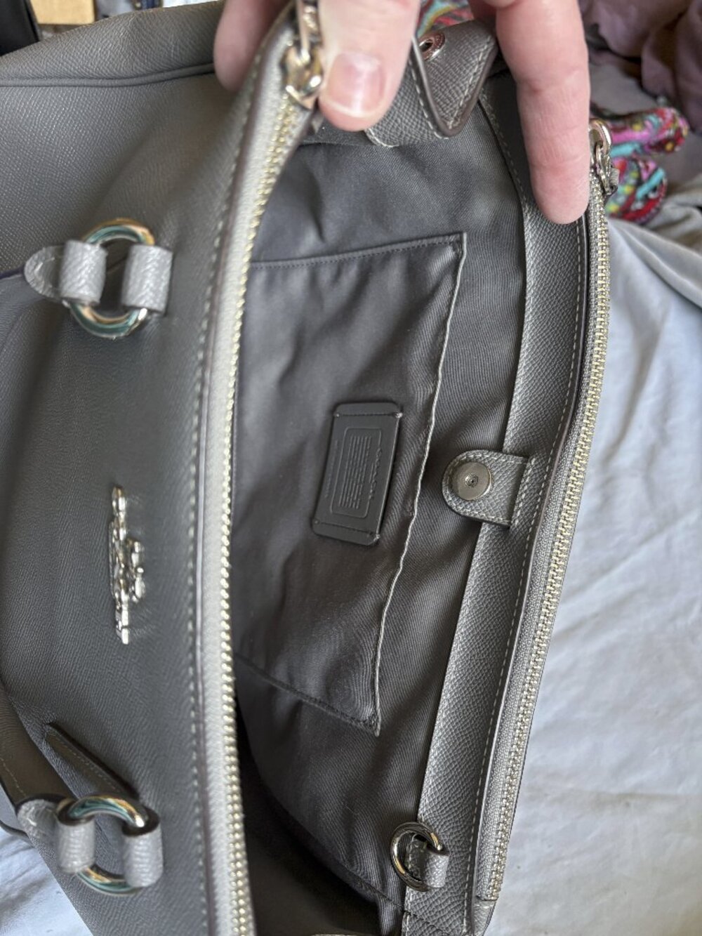 Coach Surrey Carryall Grey Large - Picture 6 of 15